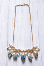 Load image into Gallery viewer, Green Druzy Natural Gemstone Gold Plated Necklace
