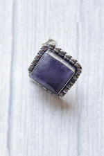 Load image into Gallery viewer, Violet Statement Natural Gemstone Embedded Silver Finish Stud Earrings
