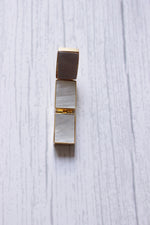 Load image into Gallery viewer, Rectangular Mother Of Pearl Gemstone Gold Plated Tennis Earrings
