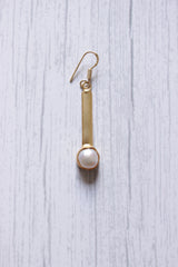 Baroque Pearl Gemstone Handmade Gold Plated Hook Earrings