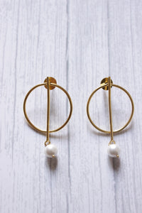 Handmade Pearl Gemstone Gold Plated Fashion Earrings