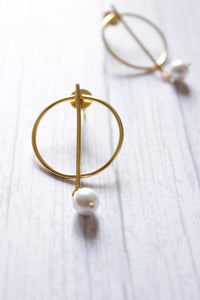 Handmade Pearl Gemstone Gold Plated Fashion Earrings