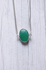 Load image into Gallery viewer, Emerald Quartz Oval Cut Gemstone Embedded Gold Plated Necklace
