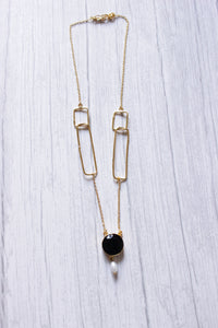 Black Spinel Gemstone Handmade Gold Plated Designer Necklace
