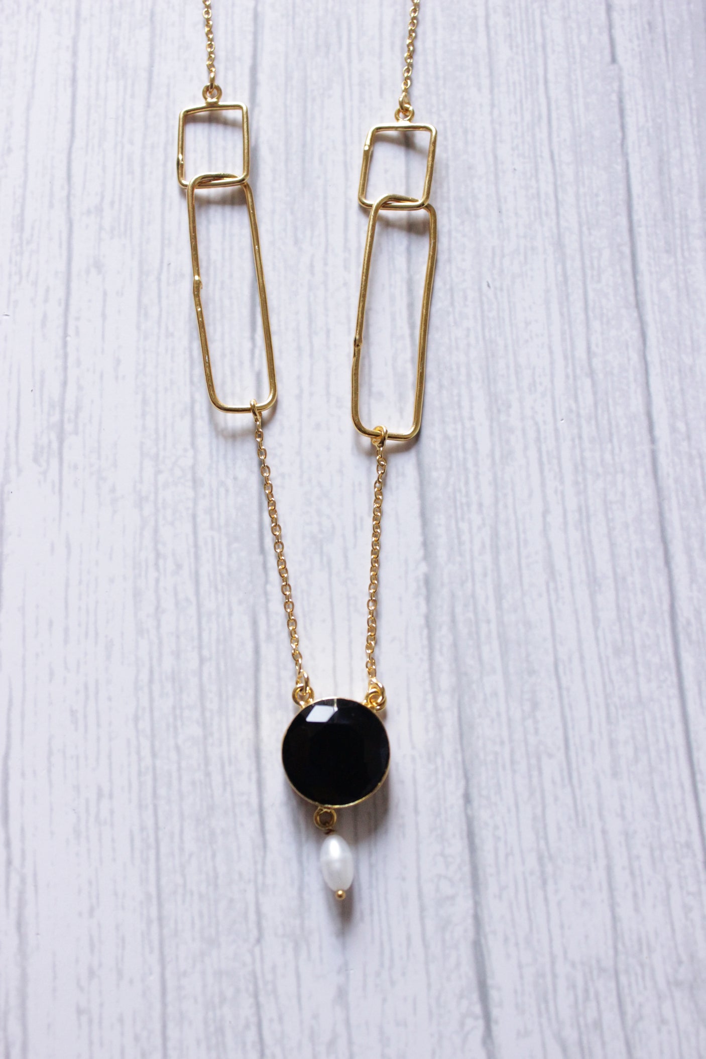 Black Spinel Gemstone Handmade Gold Plated Designer Necklace
