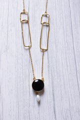 Black Spinel Gemstone Handmade Gold Plated Designer Necklace