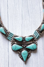 Load image into Gallery viewer, Vintage Turquoise Gemstone Silver Finish Tibetan Necklace
