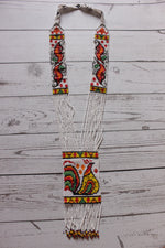 Load image into Gallery viewer, White and Multi-Color Handcrafted Beaded Necklace
