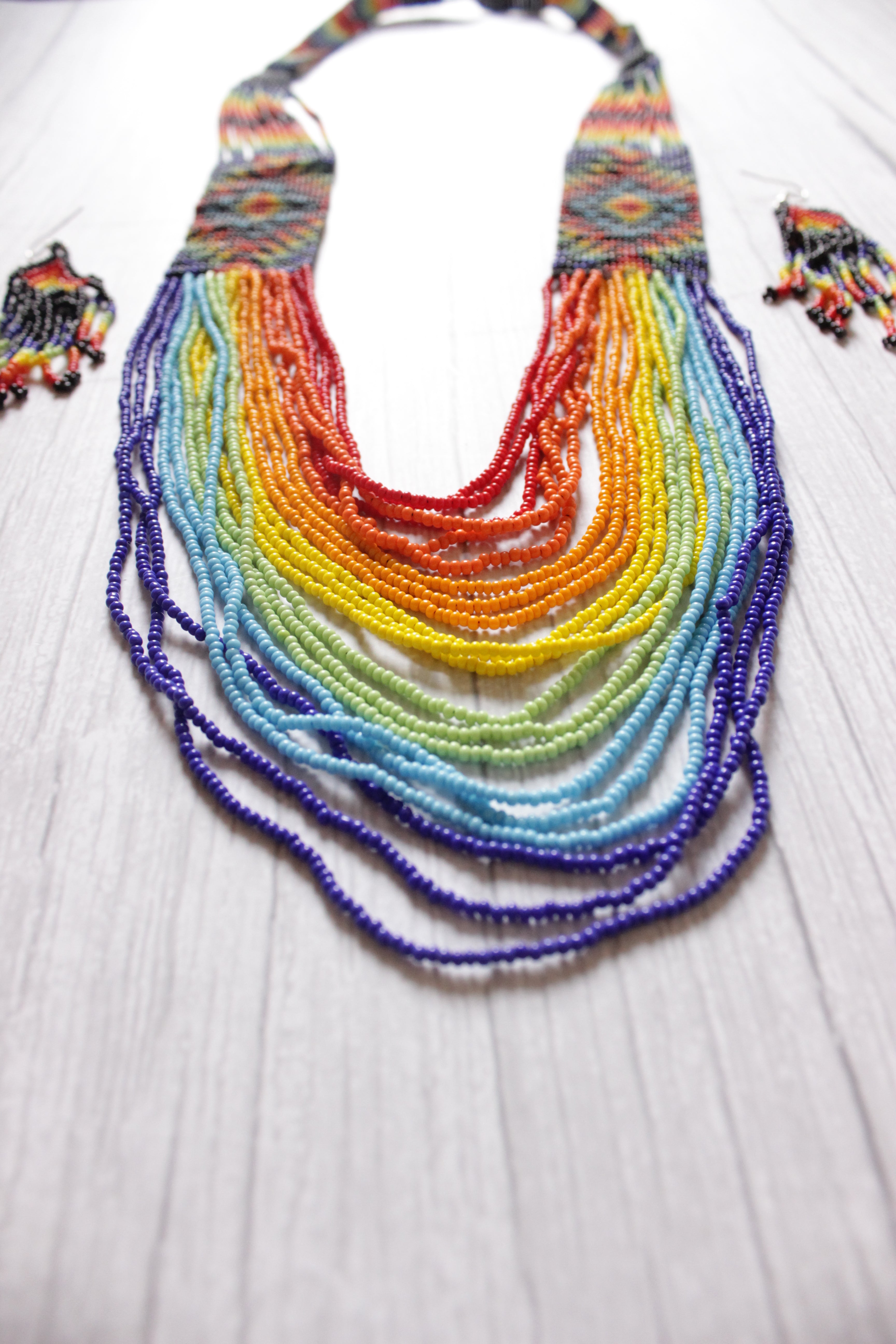 Multi-Layer and Multi-Color Handcrafted Beaded Necklace Set