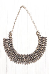 Oxidised Silver Finish Elaborate Necklace