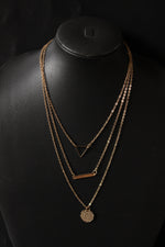 Load image into Gallery viewer, 3 Layered Gold Plated Geometric Shapes Necklace
