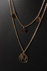 2 Layered Exquisite Gold Plated Multi Strand Necklace