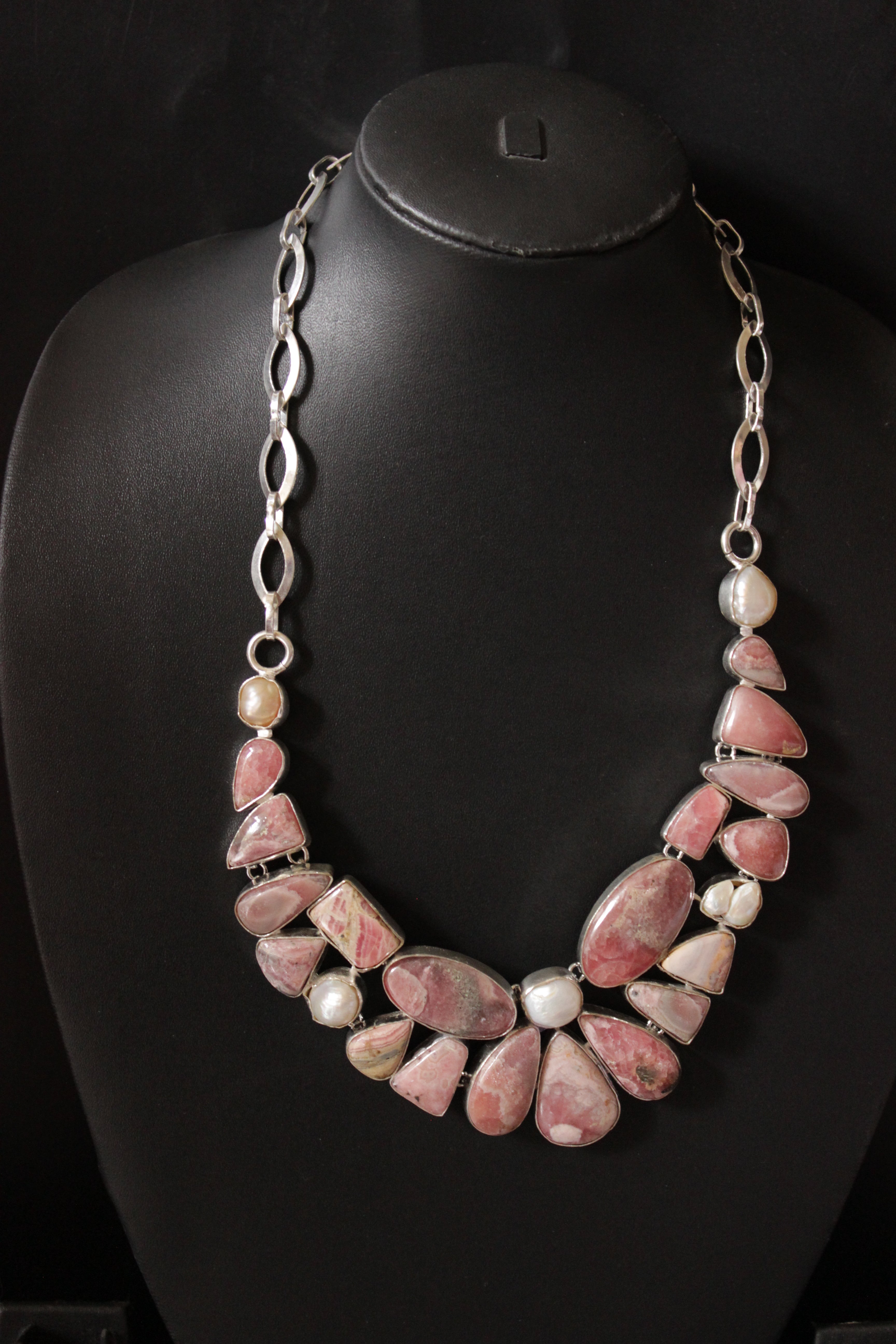 Baroque Rhodochrosite Natural Gemstone Handmade Necklace