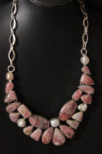 Baroque Rhodochrosite Natural Gemstone Handmade Necklace
