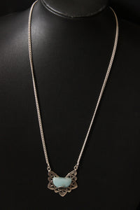 D Shape Caribbean Larimar Gemstone Necklace