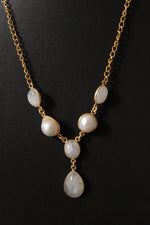 Load image into Gallery viewer, White Mother of Pearl Embedded Gold Plated Handmade Necklace
