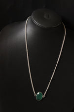 Load image into Gallery viewer, Emerald Quartz Oval Cut Gemstone Embedded Gold Plated Necklace
