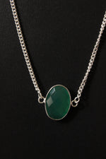 Load image into Gallery viewer, Emerald Quartz Oval Cut Gemstone Embedded Gold Plated Necklace
