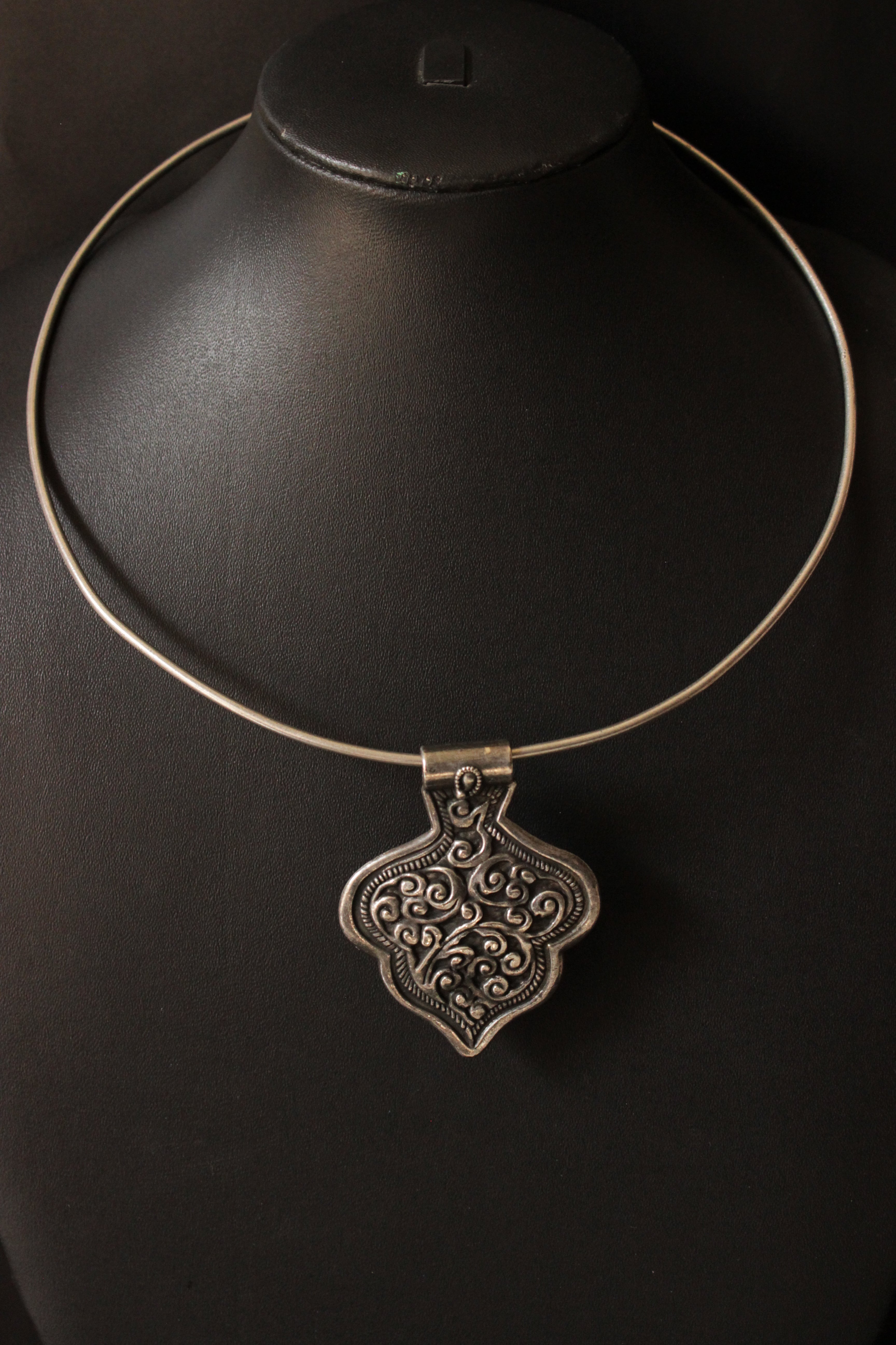 Minimal Statement Pendant Metal Closure Premium Oxidised Finish Brass Necklace