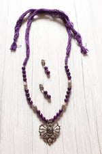 Load image into Gallery viewer, Religious Motif Violet Jade Beads Necklace Set
