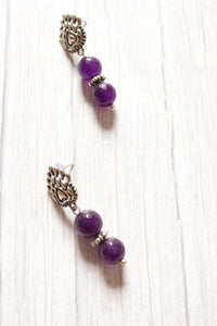 Religious Motif Violet Jade Beads Necklace Set