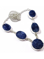 Load image into Gallery viewer, Blue Sugar Druzy Gemstone Handmade Necklace 18&#39;&#39; to 24&#39;&#39;
