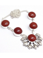 Load image into Gallery viewer, Natural Carnelian Gemstone Silver Plated Necklace 18&quot; To 20&quot;
