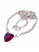 Load image into Gallery viewer, Pink Hydro Heart Cut Gemstone Handmade Necklace 18&quot; To 21&quot;

