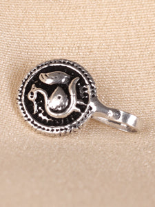 Bird Embossing Oxidized Clip On Nose Pin - A Local Tribe