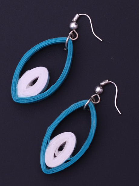 Blue And White Tear Drop Earrings - A Local Tribe