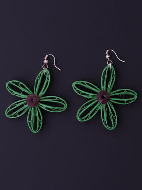 Floral Green Drop Earrings - A Local Tribe