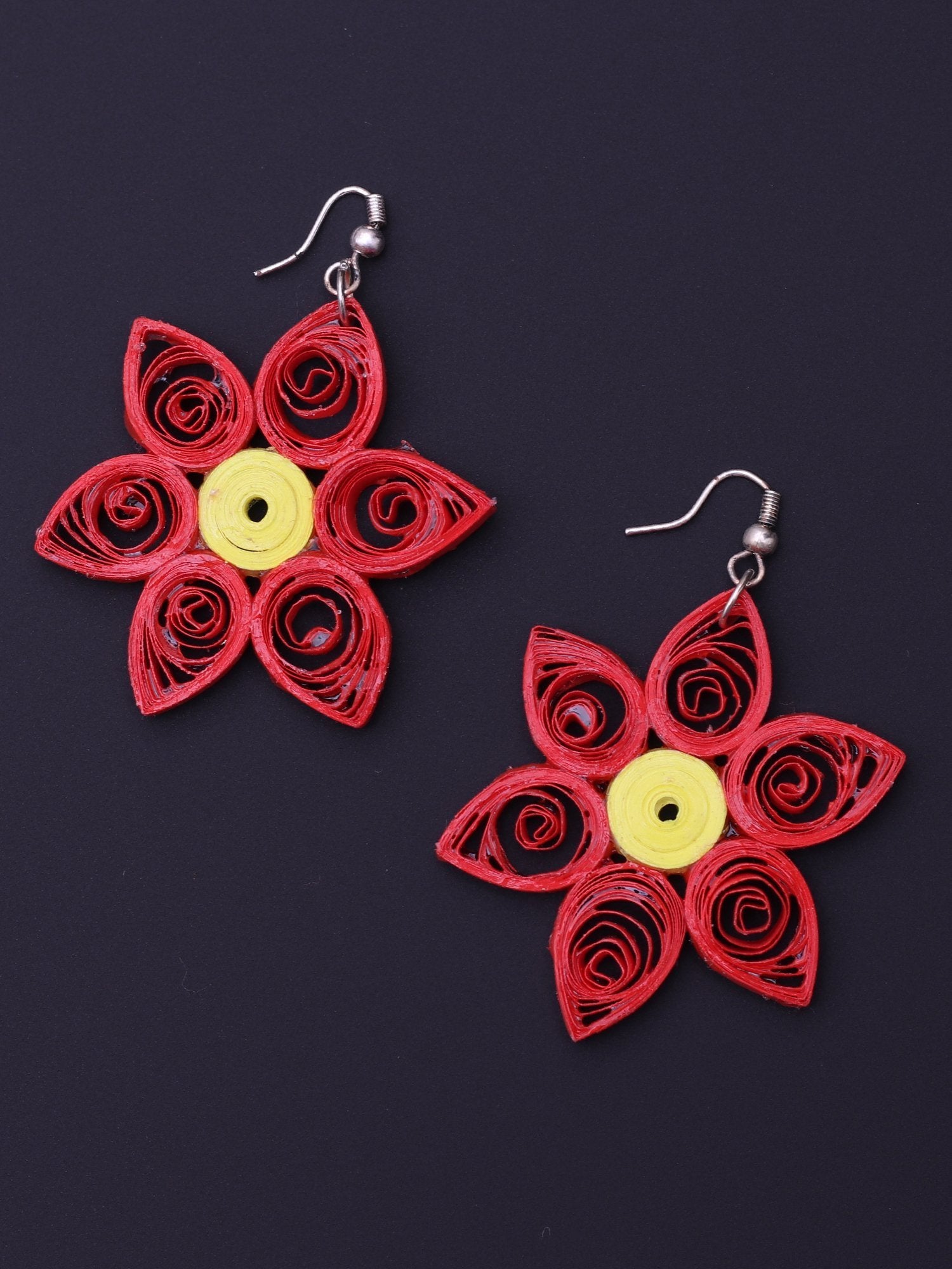Floral Red Drop Earrings - A Local Tribe