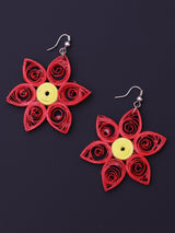Floral Red Drop Earrings - A Local Tribe