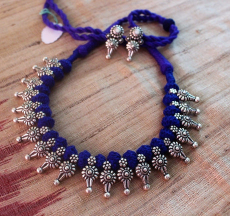 FLOWER MOTIF OXIDISE JEWELLERY SET - A Local Tribe