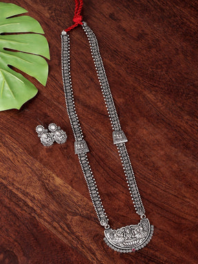 GODDESH LONG CHAIN OXIDISE NECKLACE SET - A Local Tribe