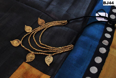 Gold Plated Leaf Dhokra Necklace - A Local Tribe