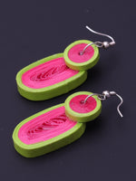 Load image into Gallery viewer, Green Pink Drop Earrings - A Local Tribe

