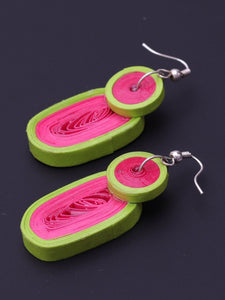 Green Pink Drop Earrings - A Local Tribe
