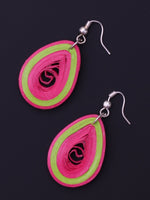 Load image into Gallery viewer, Green Pink Tear Drop Earrings - A Local Tribe
