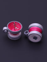 Load image into Gallery viewer, Grey Pink Tea Cup Drop Earrings - A Local Tribe
