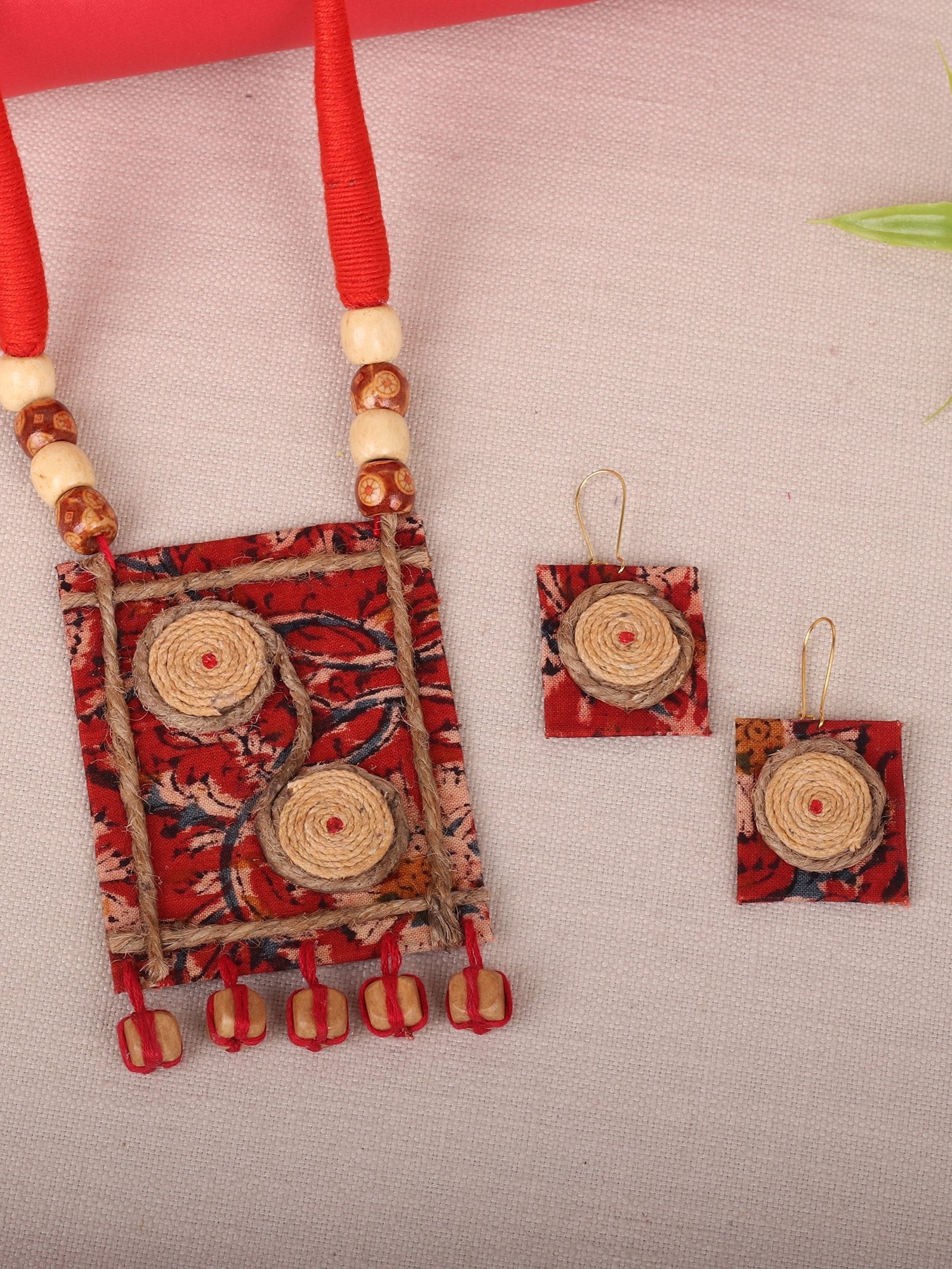 Handcrafted Jute Beaded Necklace set - A Local Tribe