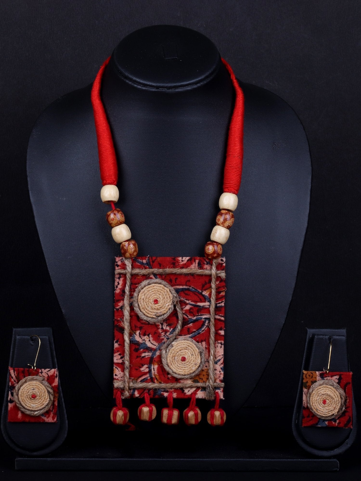 Handcrafted Jute Beaded Necklace set - A Local Tribe