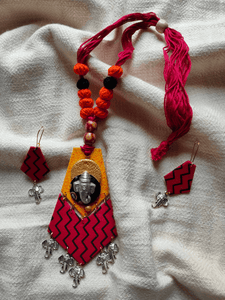 Handmade Fabric Beads Ganesha Necklace Set - A Local Tribe