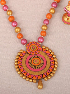 Muti-colored Beaded Terracotta Necklace Set - A Local Tribe