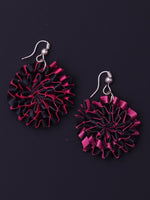 Load image into Gallery viewer, Pink Black Floral Earrings - A Local Tribe
