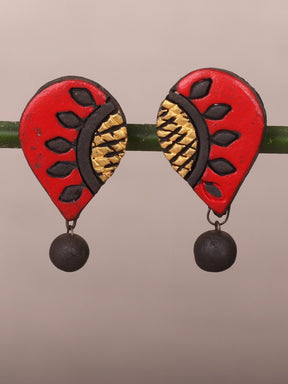 Red and Black Statement Fashion Drop Earrings - A Local Tribe