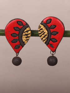 Red and Black Statement Fashion Drop Earrings - A Local Tribe