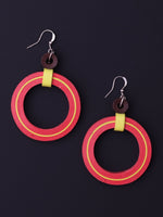 Load image into Gallery viewer, Red Round Earrings With Yellow Tinge - A Local Tribe

