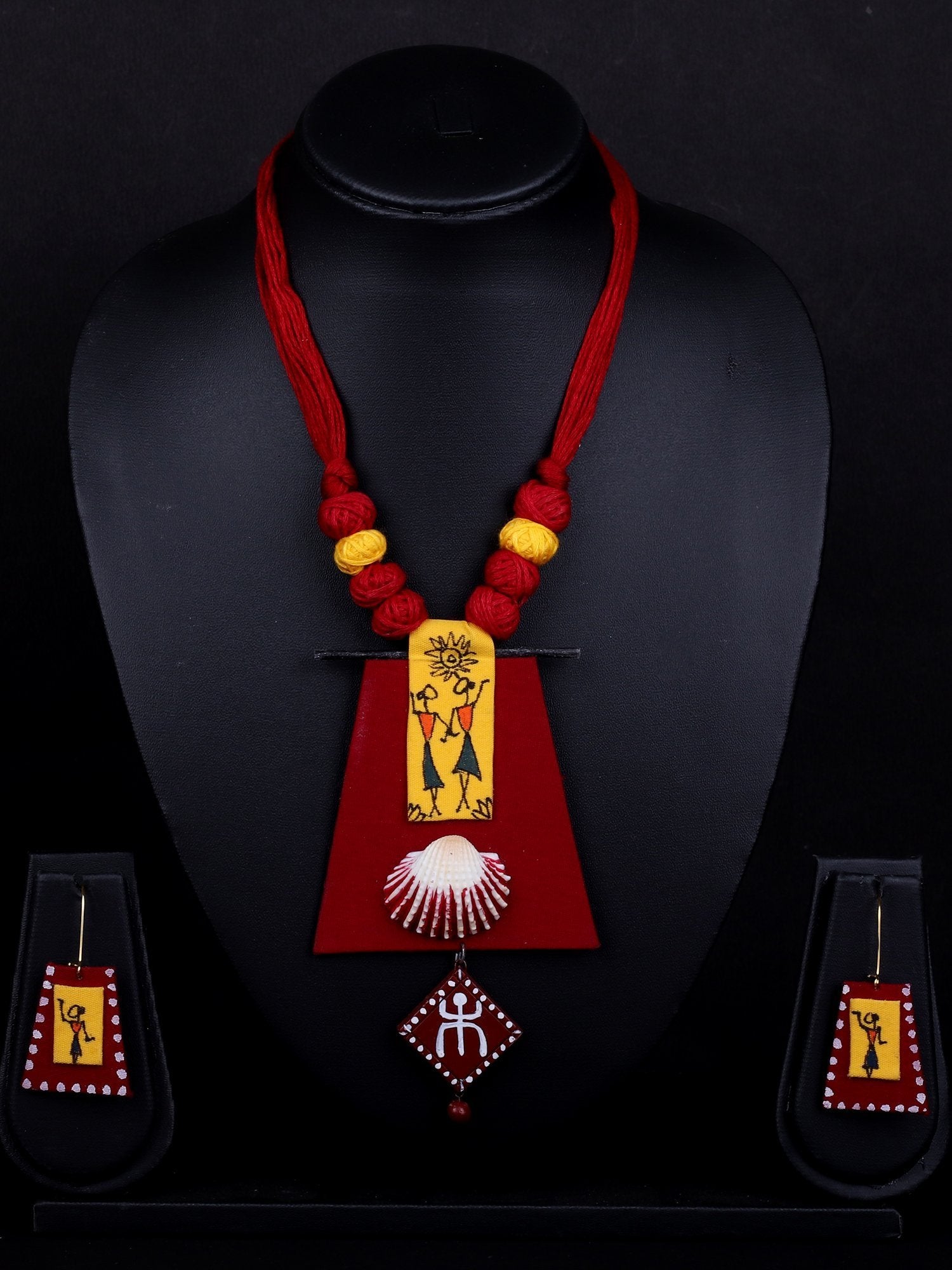 Red Tribal Terracotta Necklace set - A Local Tribe