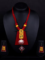 Load image into Gallery viewer, Red Tribal Terracotta Necklace set - A Local Tribe
